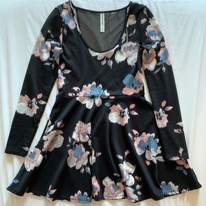 Aeropostale Bethany Mota Floral Long-Sleeved Dress